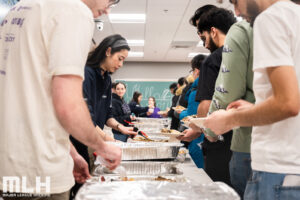 Serving food at an event