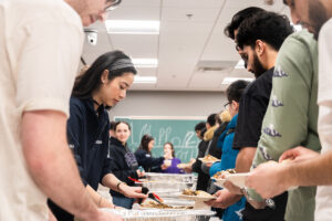 Serving food at an event