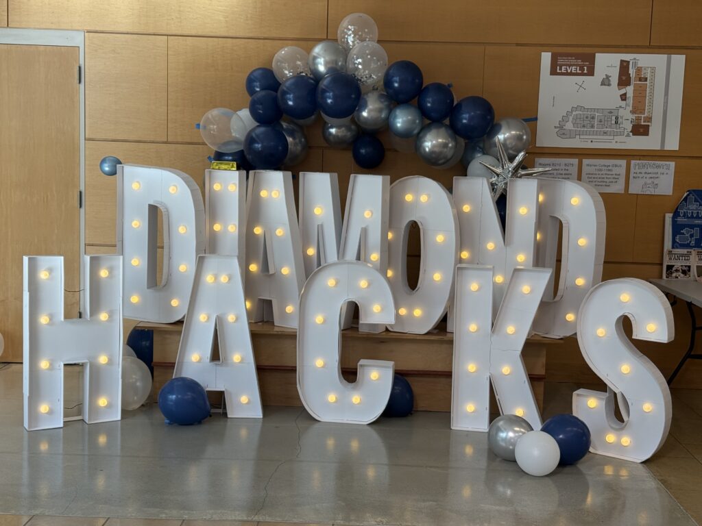 DiamondHacks light up sign